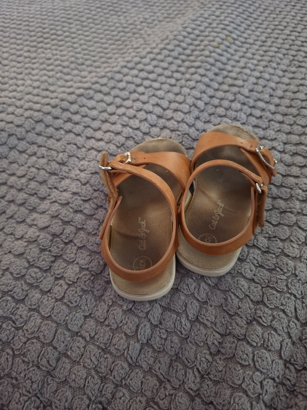 Kids Brown Leather Strap Sandals